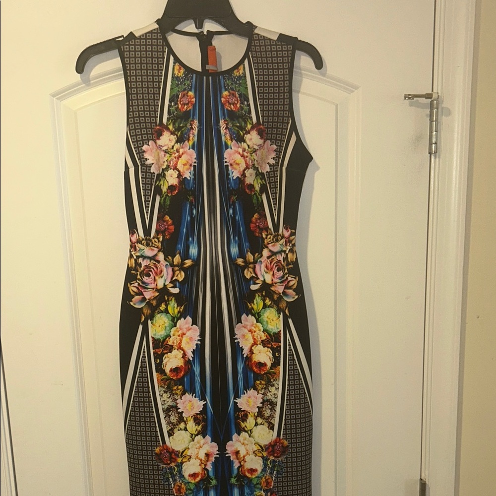 Clover Canyon Multicolor Floral Geometric Midi Dress